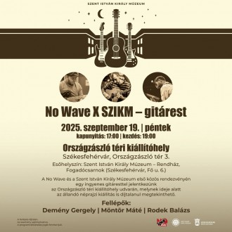 Gitárest a múzeum Országzászló téri kiállítóhelyének udvarán